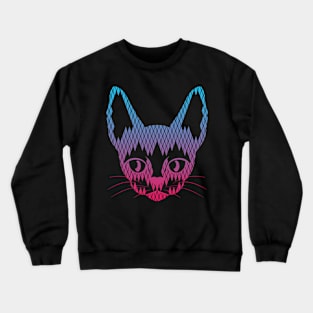 Geometric Cat Face Crewneck Sweatshirt